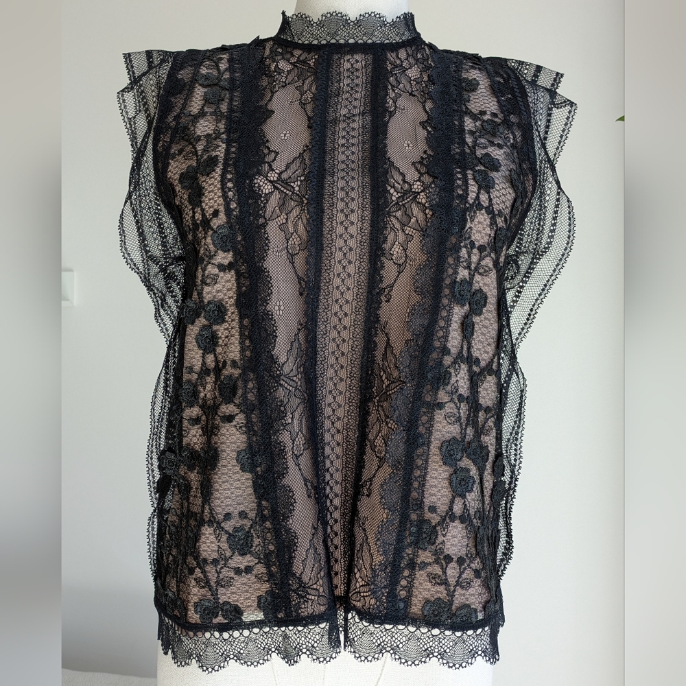 Alexis Black Lace Sheer Tank Top